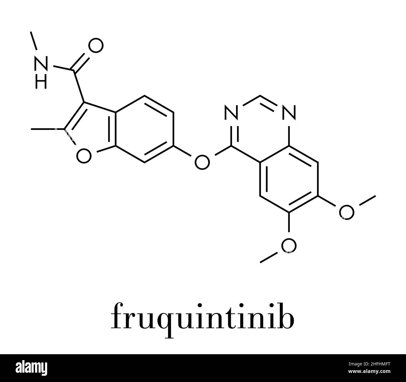 Fruquintinib Cancer Drug Molecule. Skeletal Formula Stock Vector Image ...