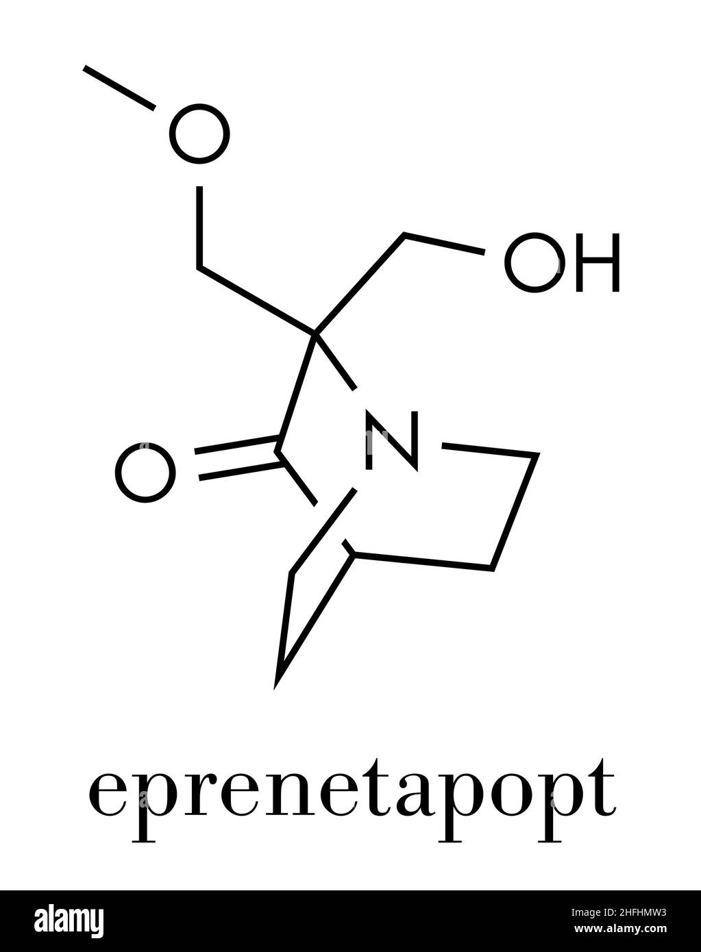 Eprenetapopt cancer drug molecule. Skeletal formula. Stock Vector