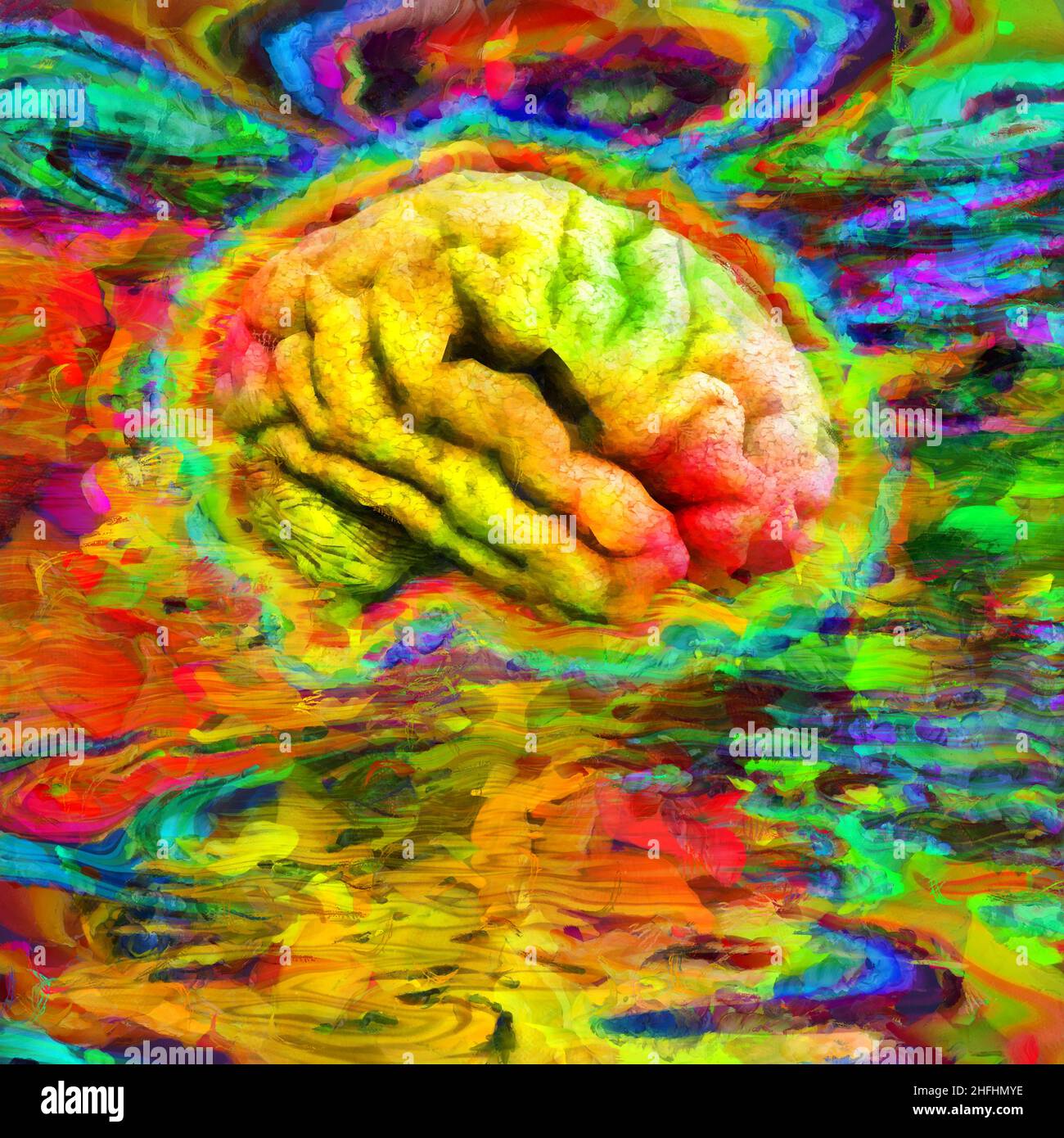 abstract brain painting
