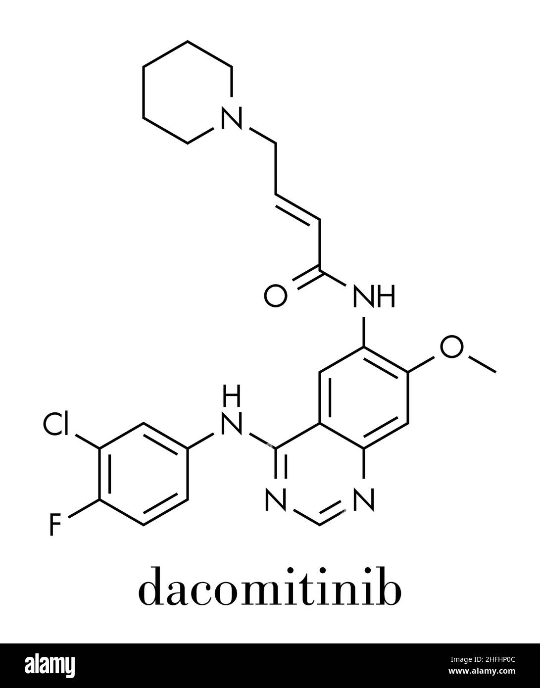 cancer drug molecule (EGFR inhibitor). Skeletal formula