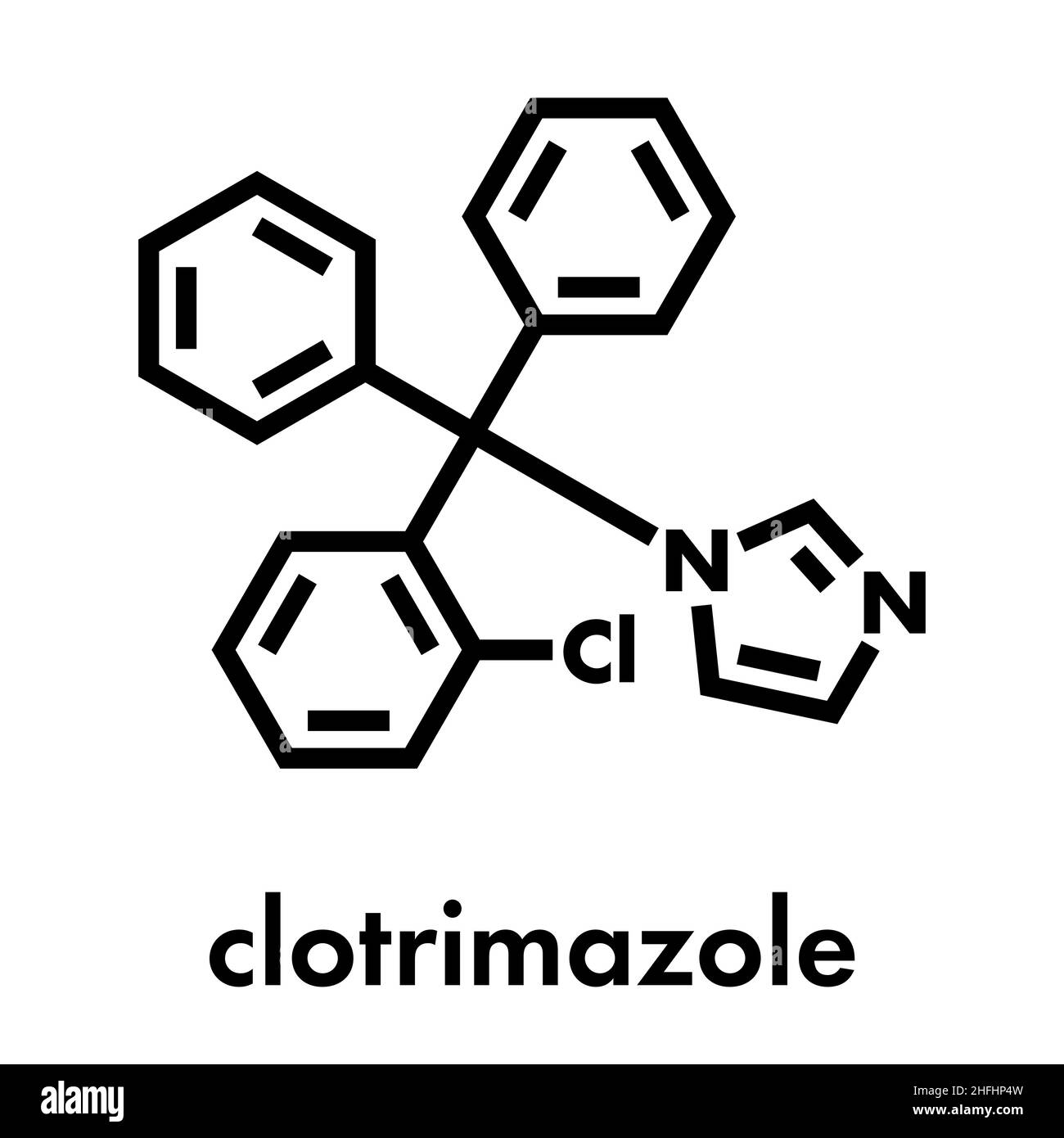 Clotrimazole antifungal drug molecule. Used in treatment of athlete's