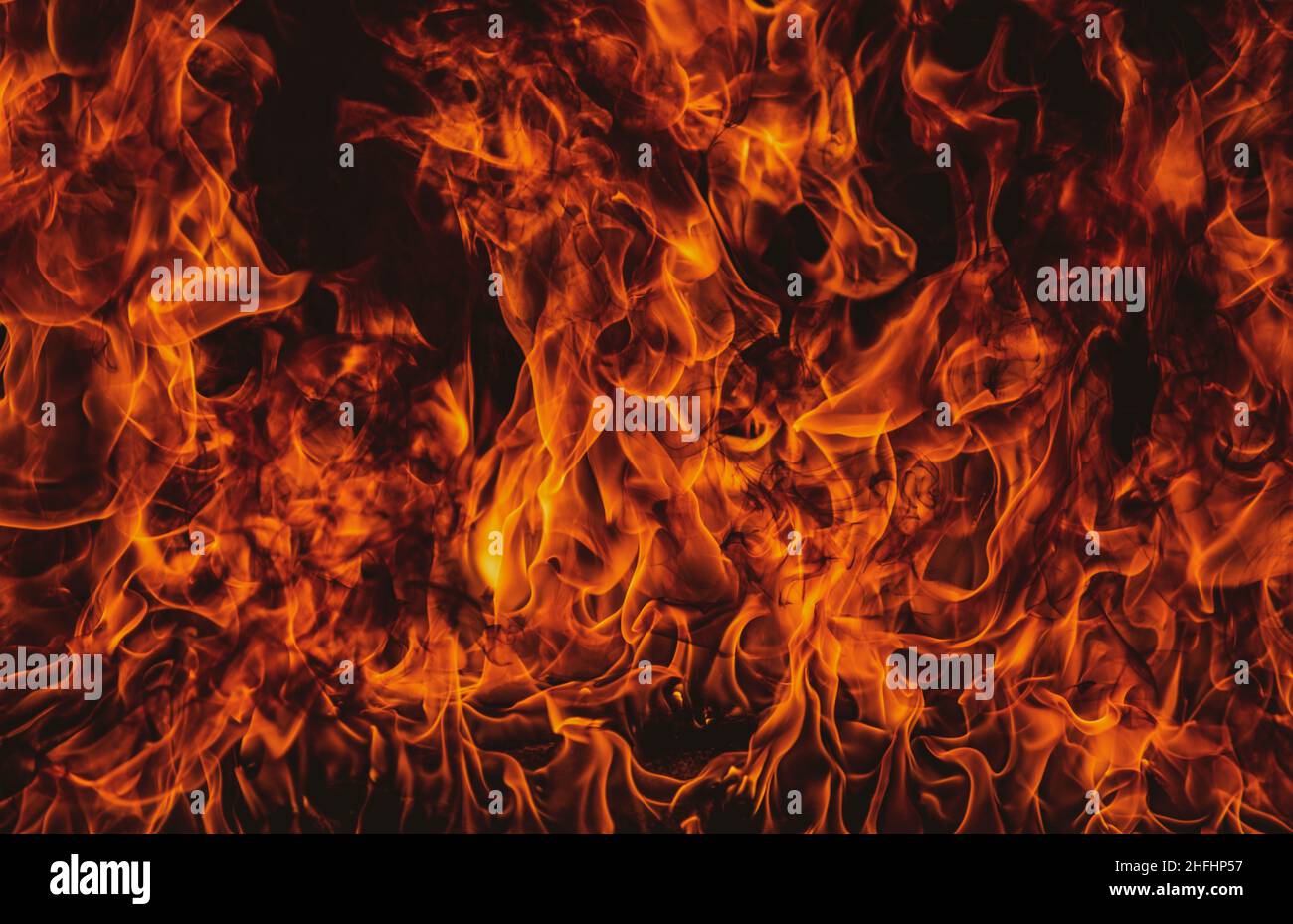 Fire blaze flames on black background. Fire burn flame isolated