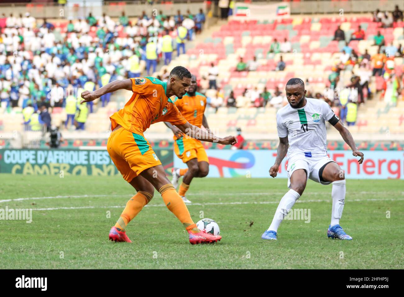 Douala, CAMEROON - JANUARY 16: Sebastien Haller of Ivory Coast during the Africa Cup of Nations group E match between Ivory Coast and Sierra Leone at Stade de Japoma on January 16 2022 in Douala, Cameroon. (Photo by SF) Credit: Sebo47/Alamy Live News Stock Photo