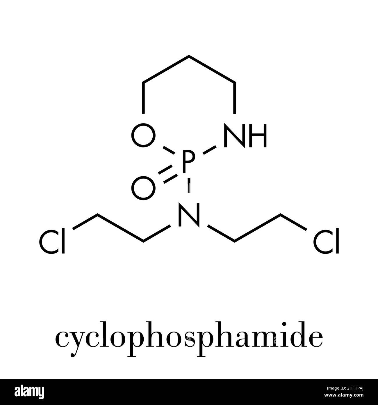 Cyclophosphamide cancer chemotherapy drug structure hi-res stock ...