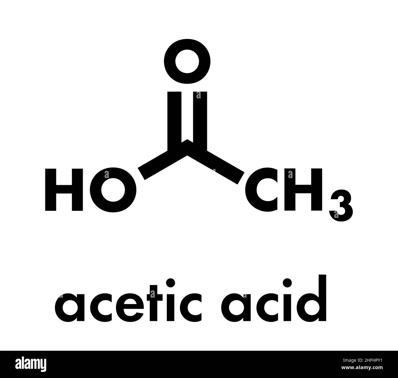 Acetic acid molecule. Vinegar is an aqueous solution of acetic acid