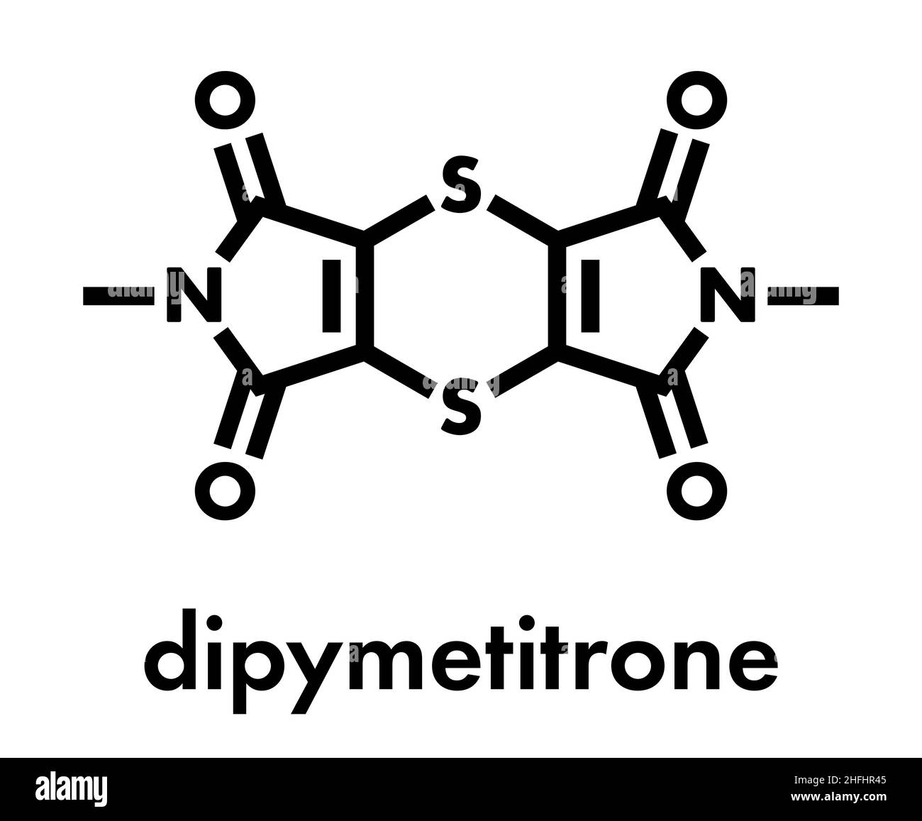 Dipymetitrone fungicide molecule. Skeletal formula. Stock Vector