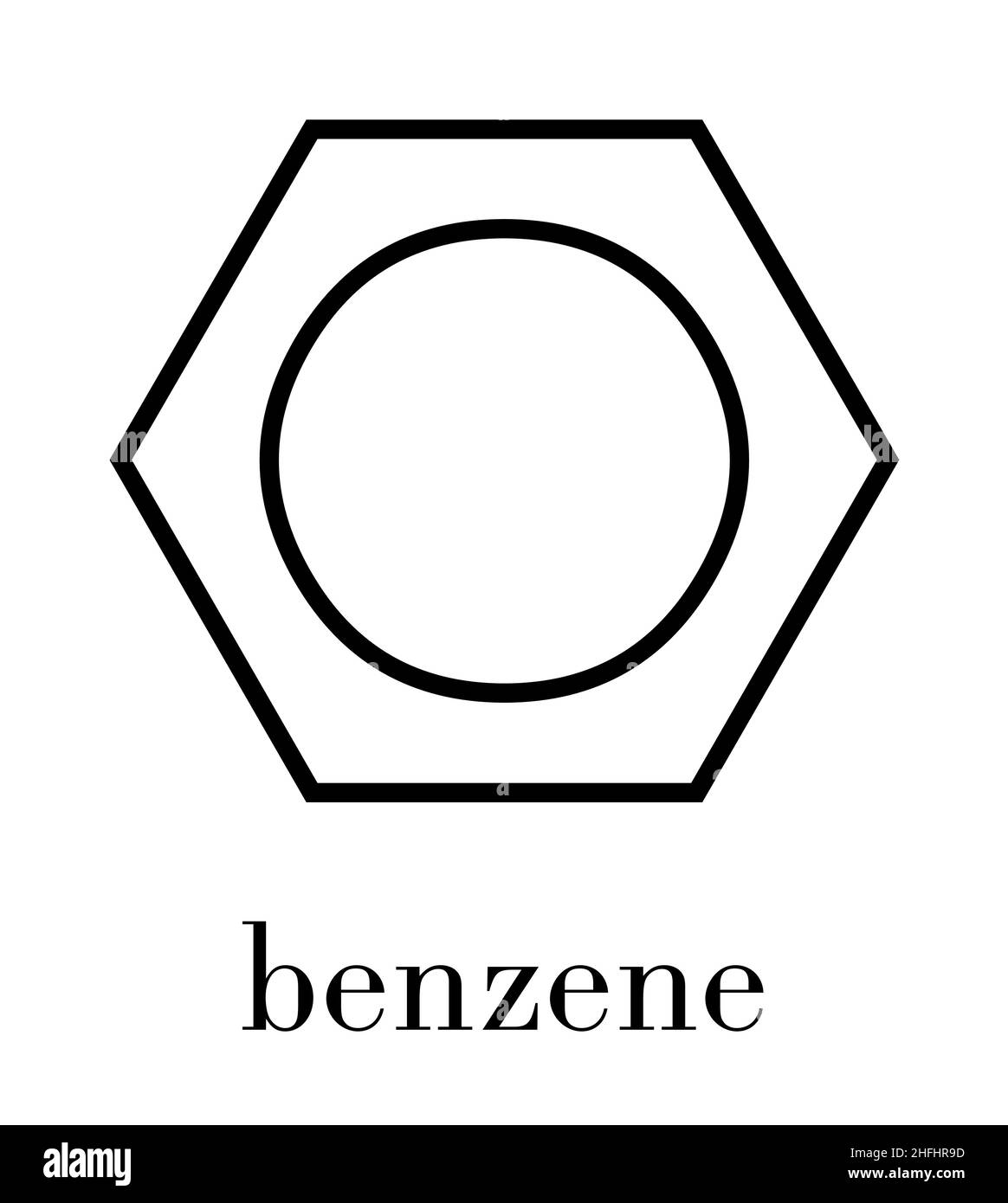 benzene aromatic hydrocarbon molecule important in petrochemistry component of gasoline skeletal formula 2HFHR9D