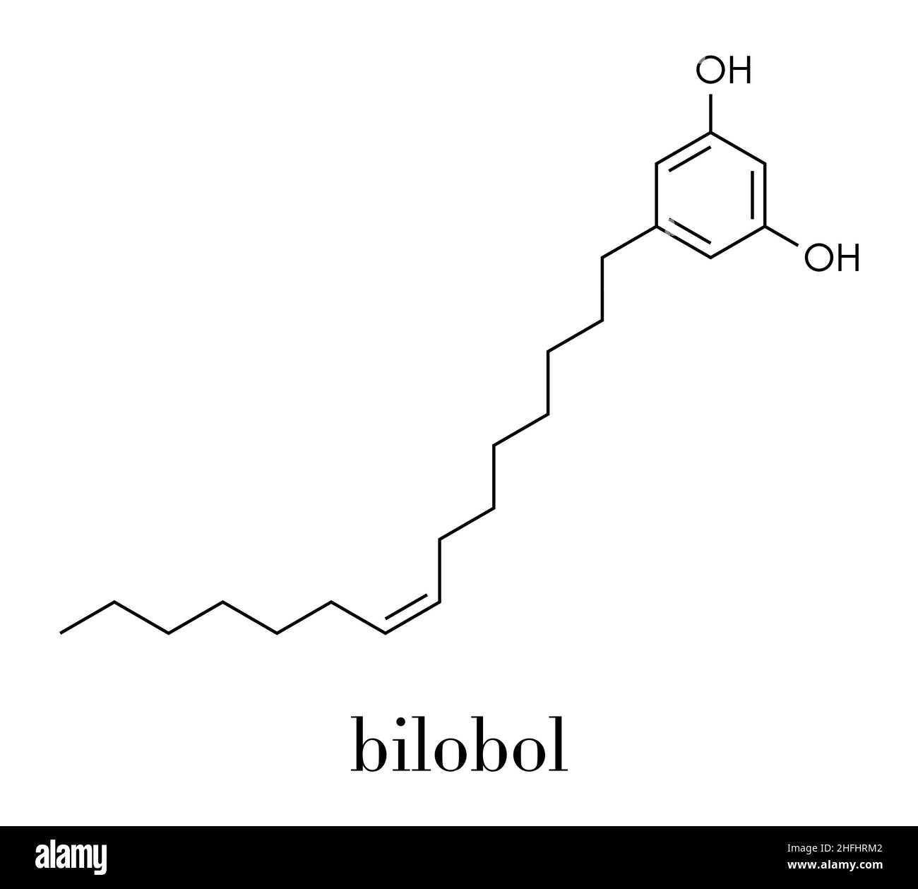 Bilobol ginkgo biloba molecule. Skeletal formula Stock Vector Image