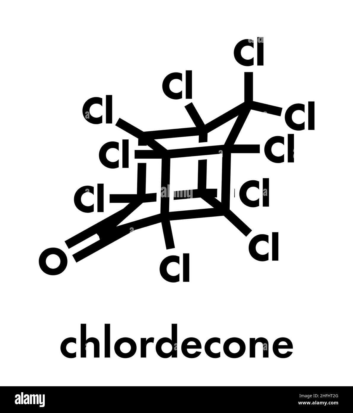 Chlordecone or kepone pesticide molecule. Skeletal formula Stock Vector ...