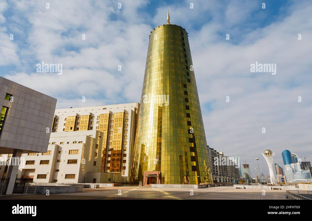 One Of The Golden Towers Futuristic Modern Gold Reflective Buildings 