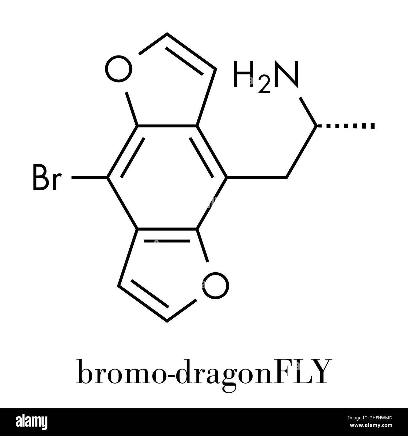 Bromo-dragonFLY hallucinogenic drug molecule. Skeletal formula Stock ...