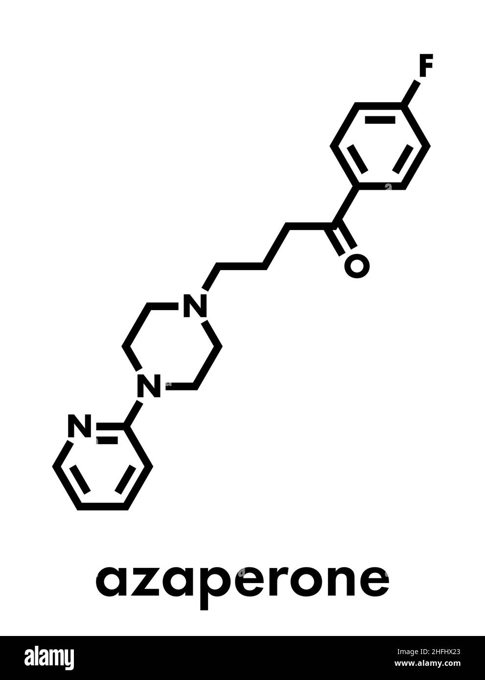 Azaperon Azaperone antipsychotic drug molecule. Skeletal formula Stock Vector ...