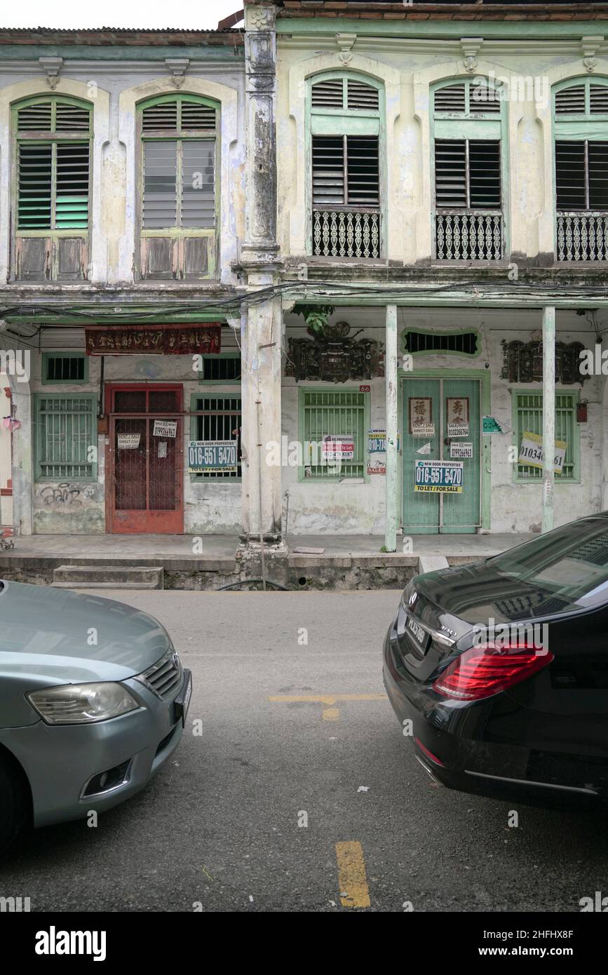 George Town, Penang, Malaysia - Jan 2nd 2022: Heritage houses for sale or  rent during pandemic in George Town, Penang Stock Photo - Alamy