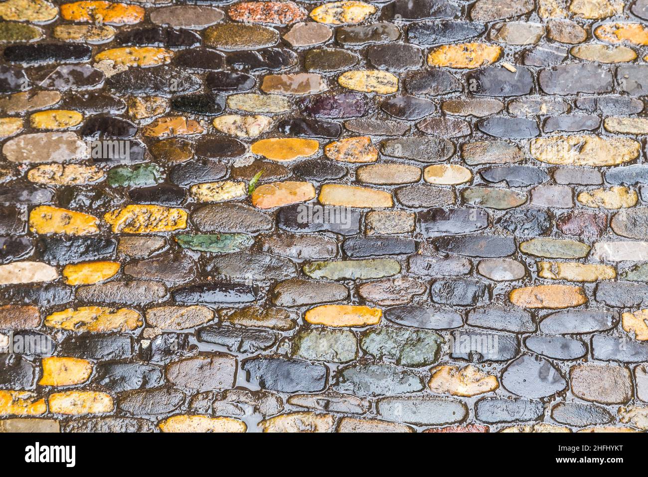 Abstract background of cobblestone pavement Stock Photo - Alamy