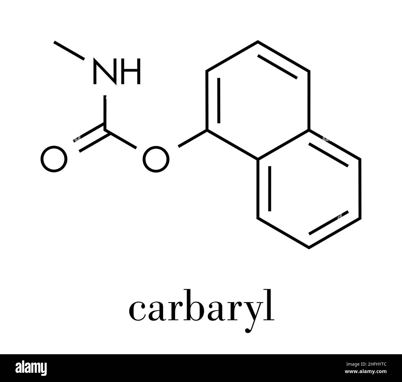 Carbaryl (carbaril) insecticide molecule (carbamate class). Skeletal