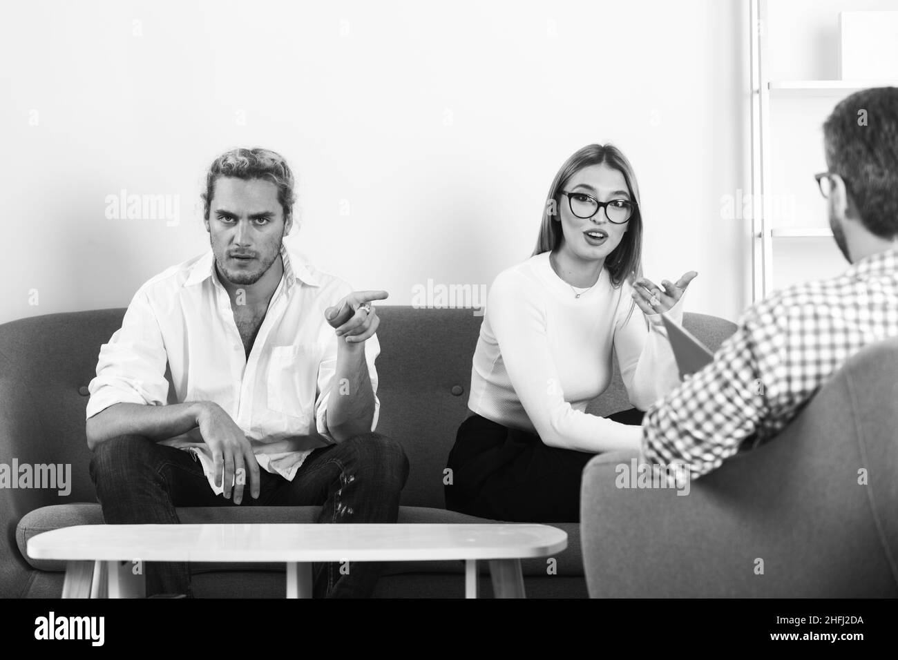 Family therapy session Black and White Stock Photos & Images - Alamy