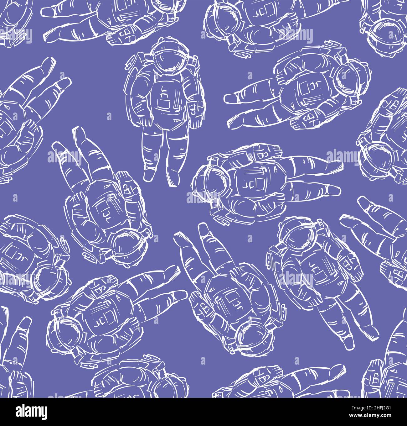 Astronaut pattern seamless. hand drawing cosmonaut background. spaceman ...