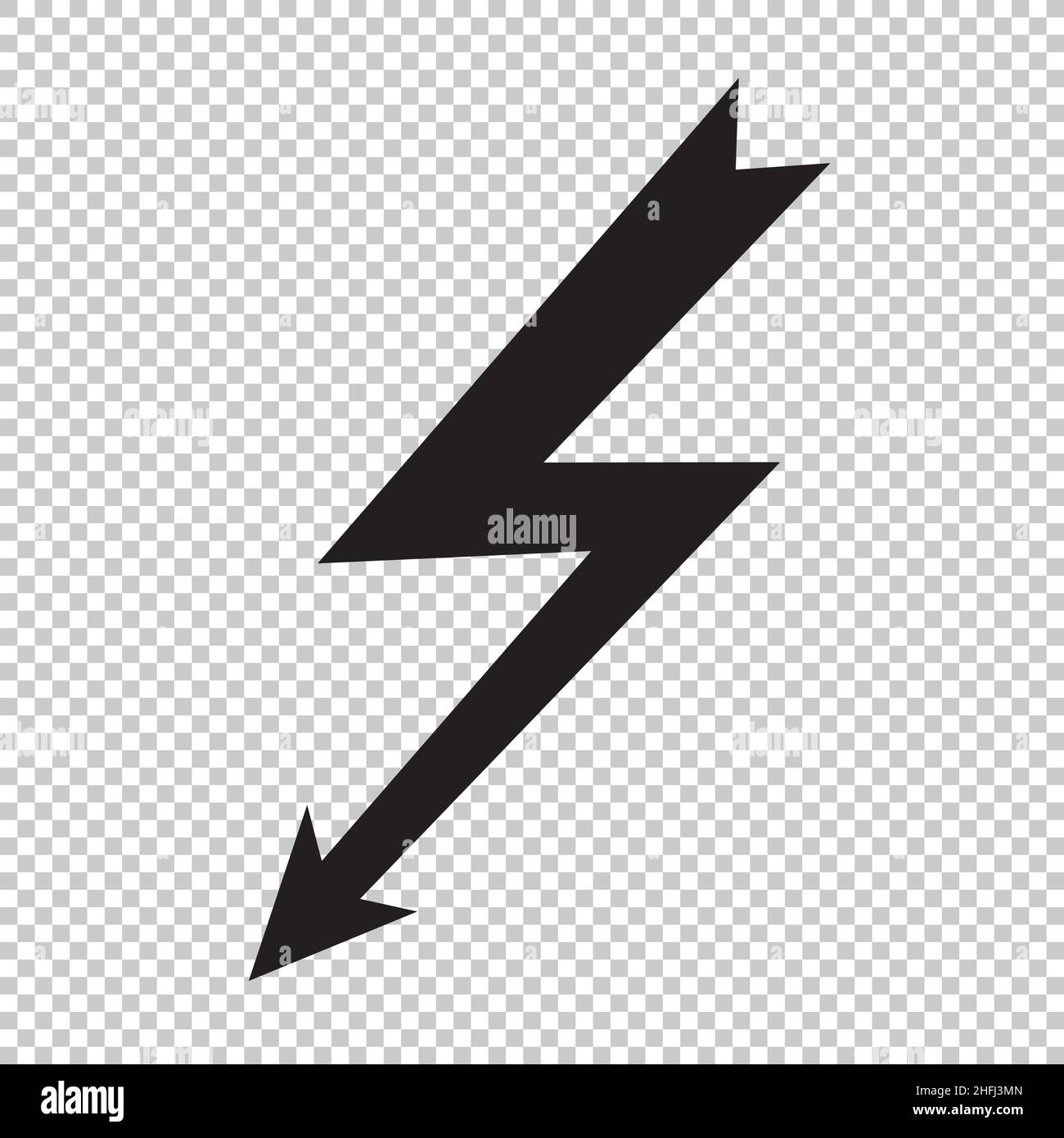 Lightning Electric Icon on checked transparent background. Vector ...