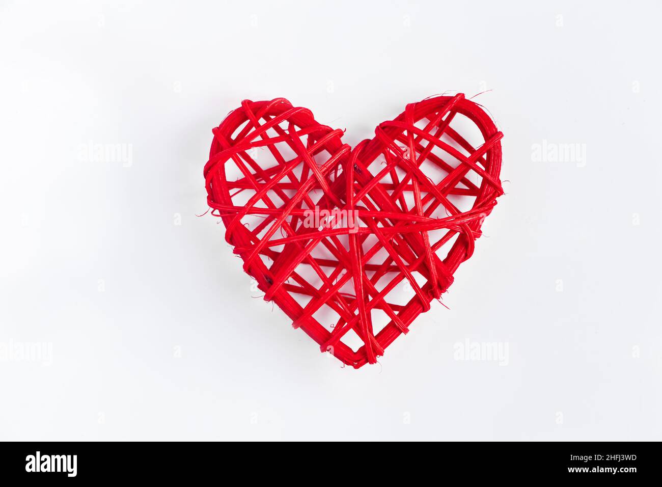 Valentine's day concept. Red heart on white background Stock Photo - Alamy