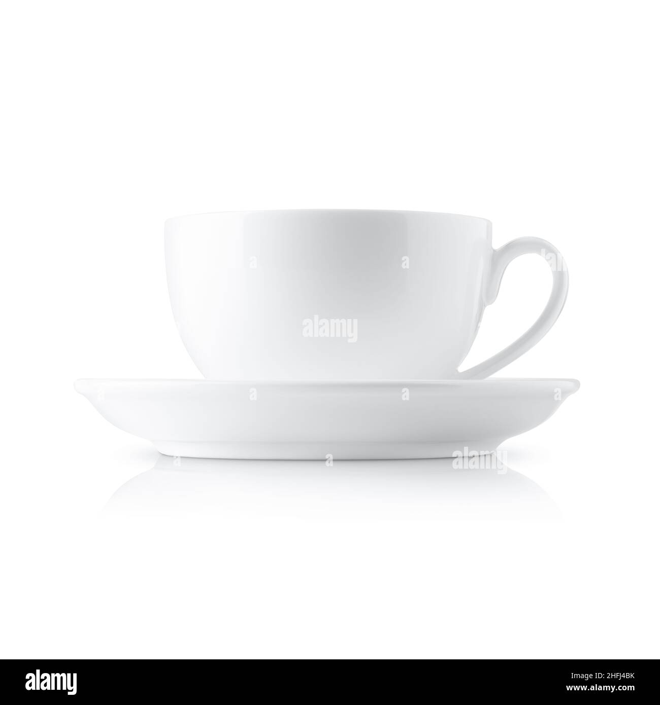 White coffee cup with saucer isolated on white background Stock Photo ...
