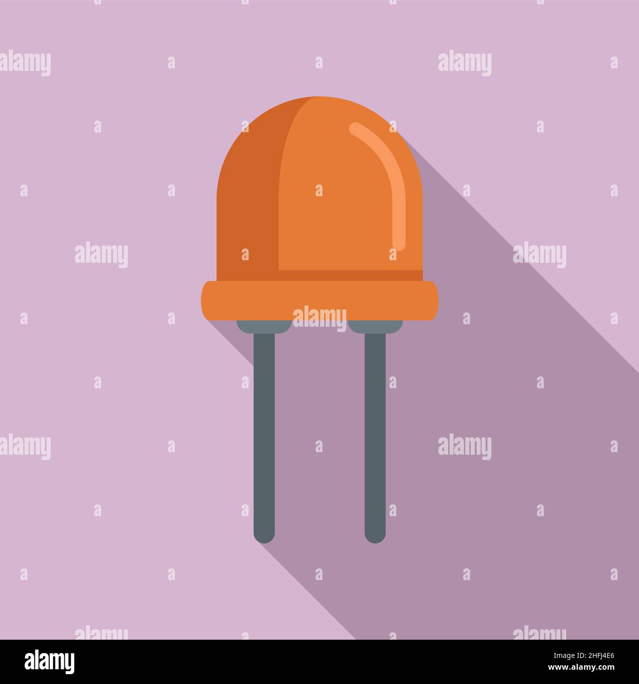 Diode element icon flat vector. Electric power. Resistor component Stock Vector