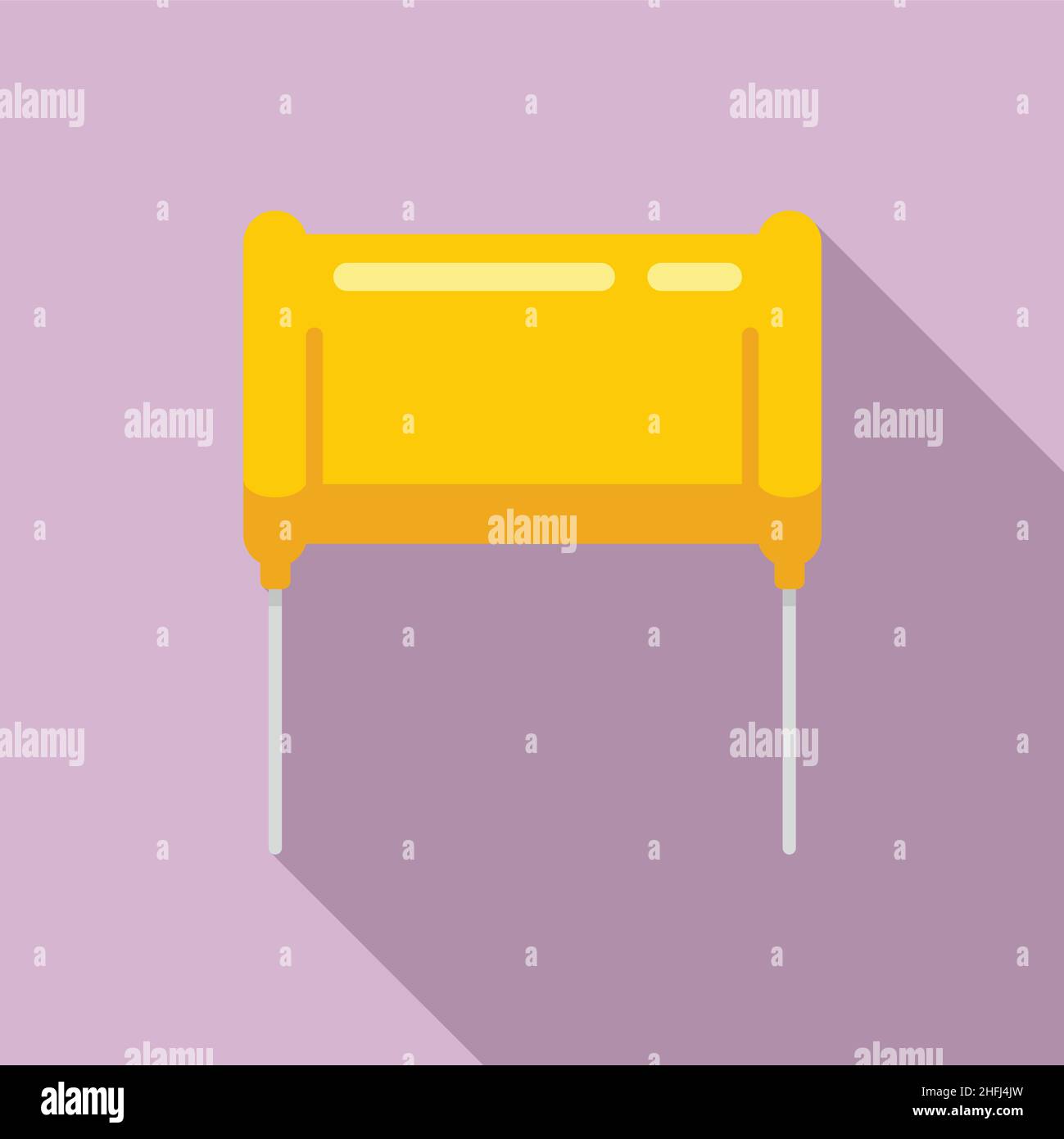 Diode capacitor icon flat vector. Component resistor. Circuit semiconductor Stock Vector Image