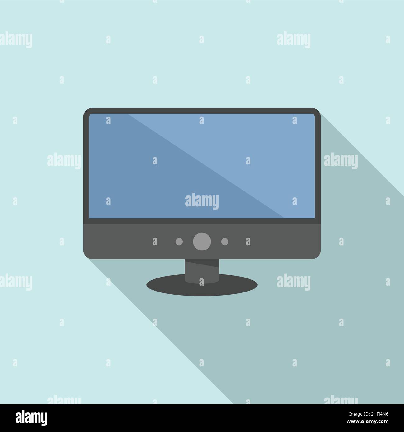 Dark monitor icon flat vector. Pc screen. Modern display Stock Vector ...