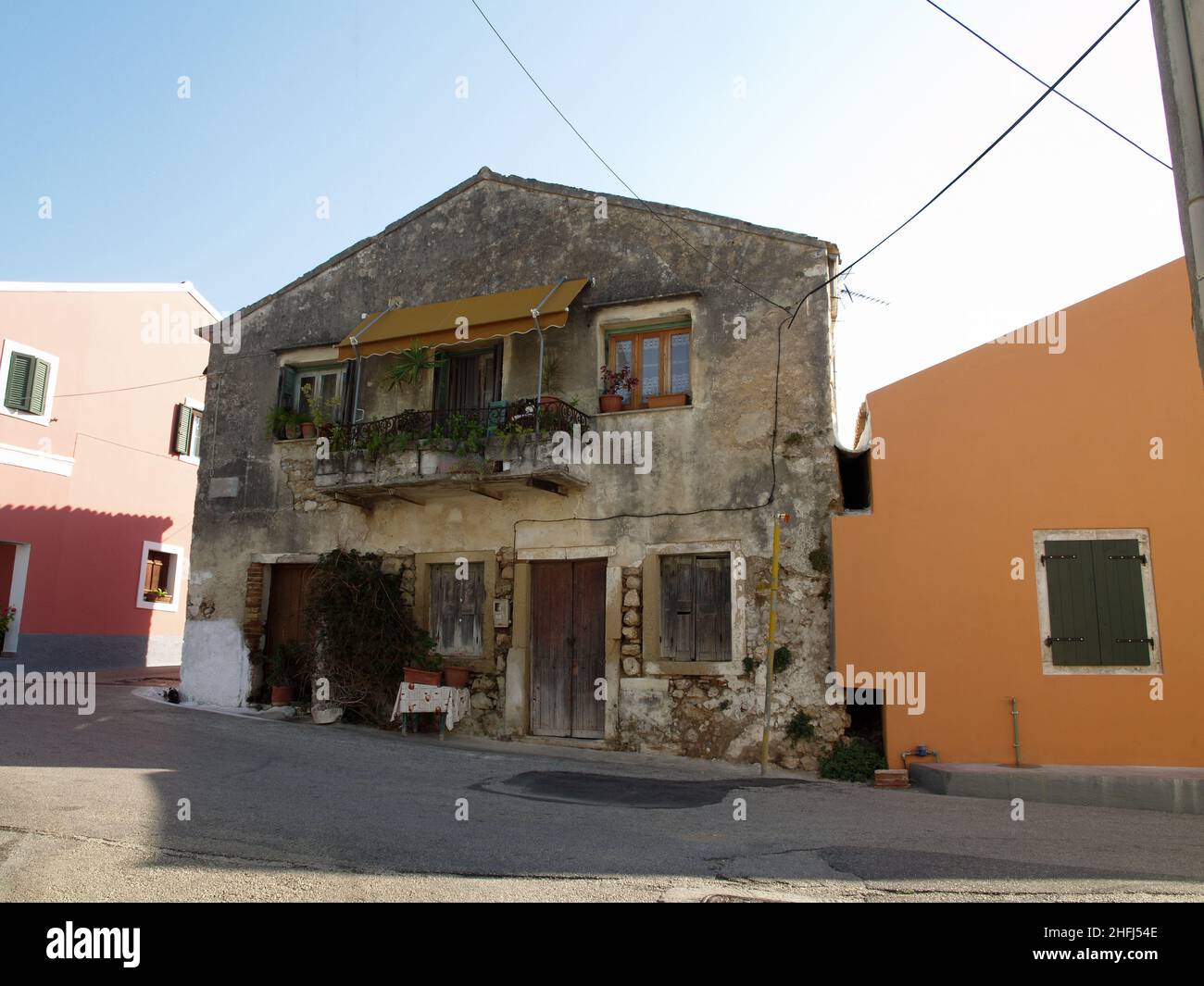 Village houses in Skripero, Corfu, Greece Stock Photo Alamy