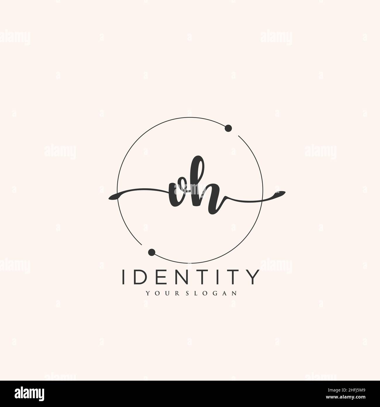VH Handwriting logo vector art of initial signature, wedding, fashion ...