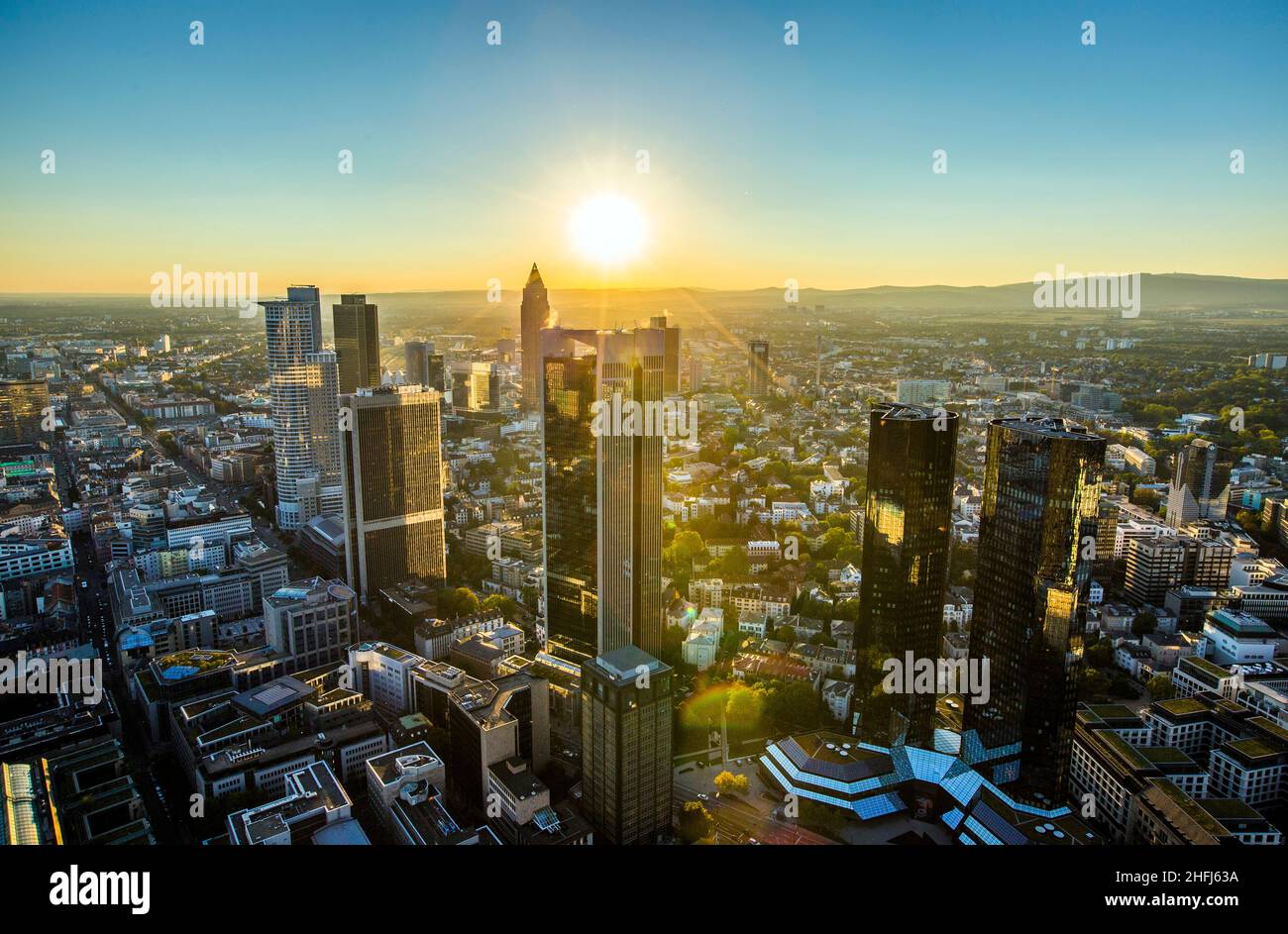 aerial of Frankfurt am Main by night Stock Photo - Alamy