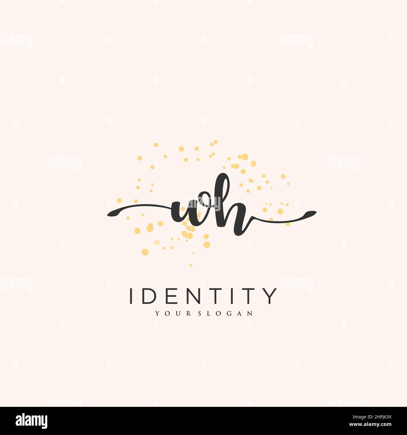 WH Handwriting logo vector art of initial signature, wedding, fashion ...