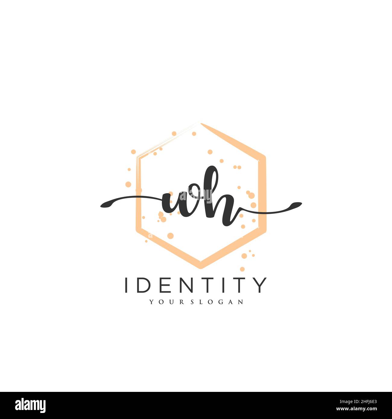 WH Handwriting logo vector art of initial signature, wedding, fashion ...