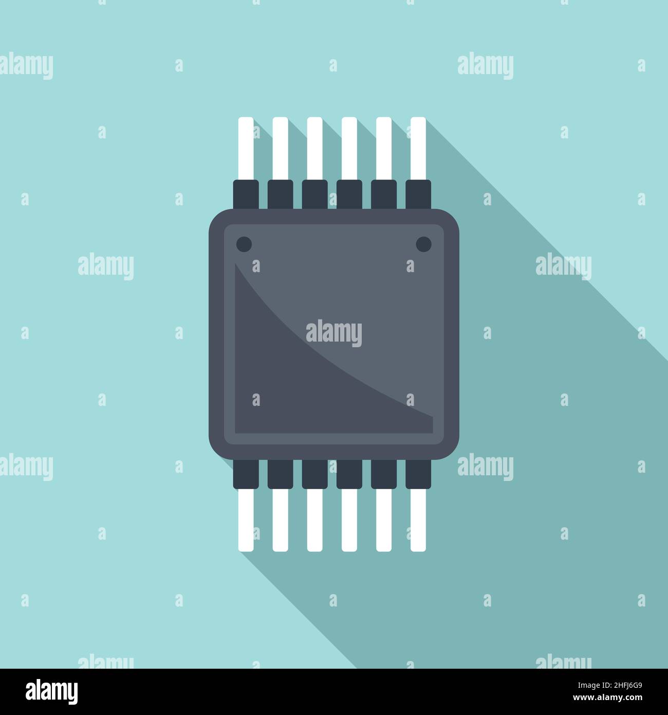 Processor cpu icon flat vector. Chip cpu. Data core Stock Vector