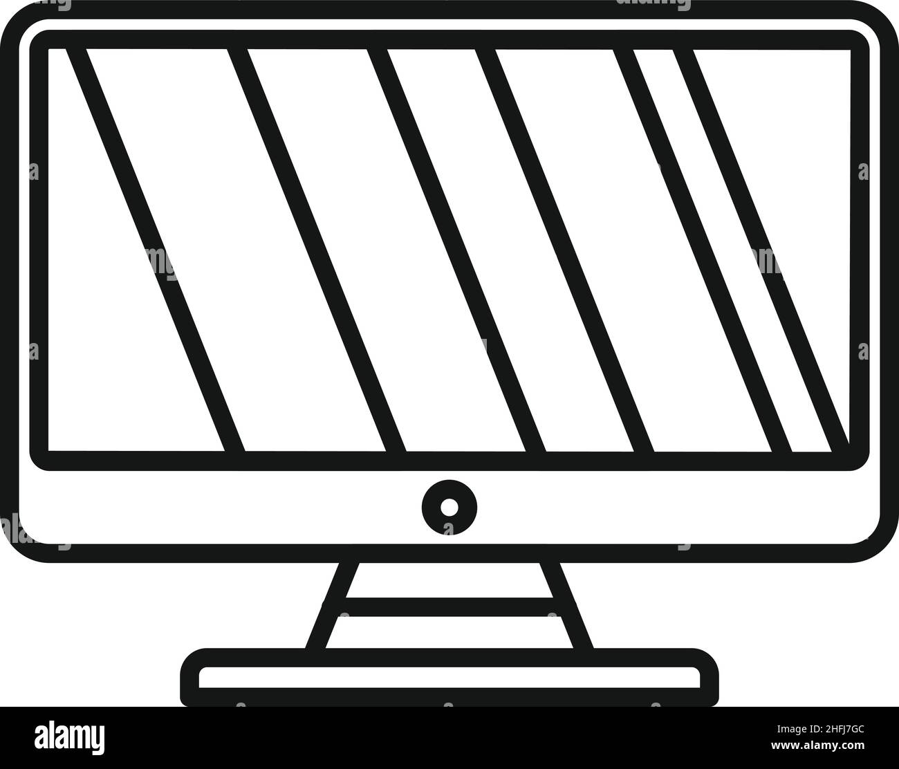 Monitor border icon outline vector. Pc desktop. Modern display Stock