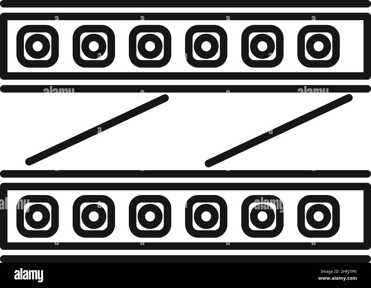 Led Tape Icon Outline Vector. Strip Light. Diode Stripe Stock Vector 