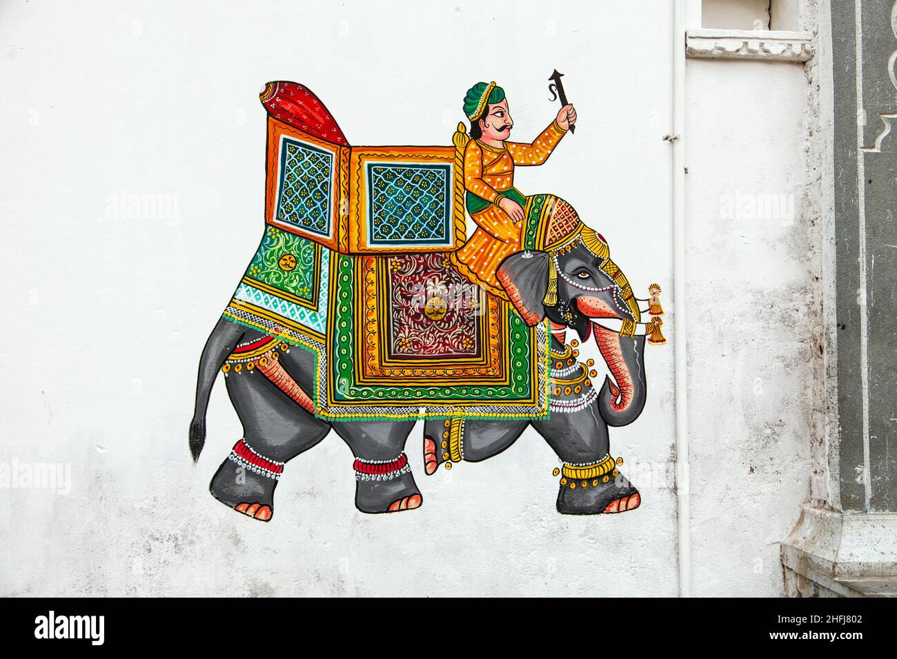 traditional wall painting in Udaipur at a local house Stock Photo Alamy