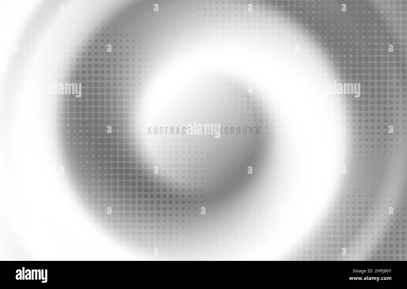 Abstract white circle pattern design artwork decorative template. Overlapping with halftone style circles background. Stock Vector