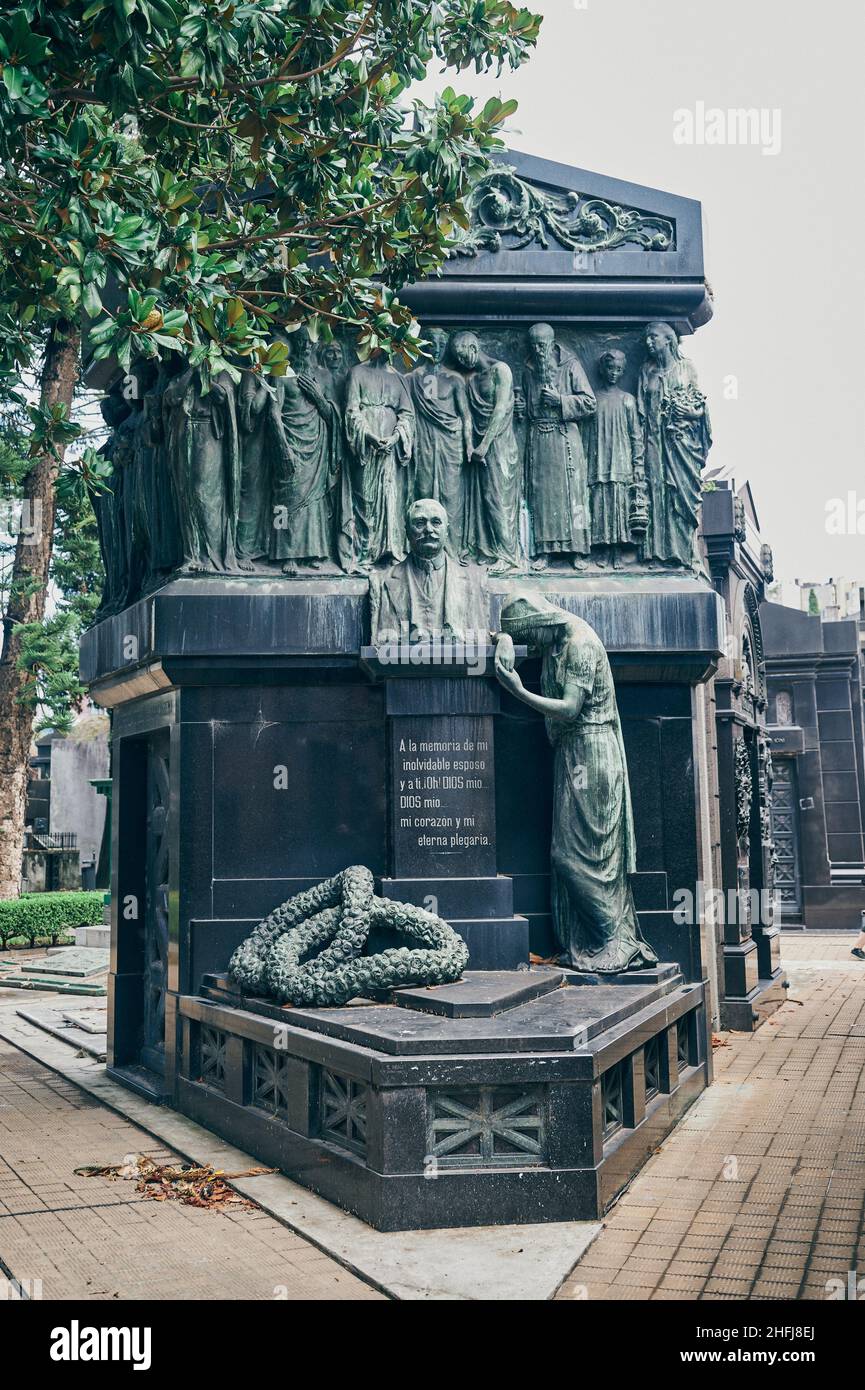 La Recoleta Cemetery located in Buenos Aires, Argentina. It contains