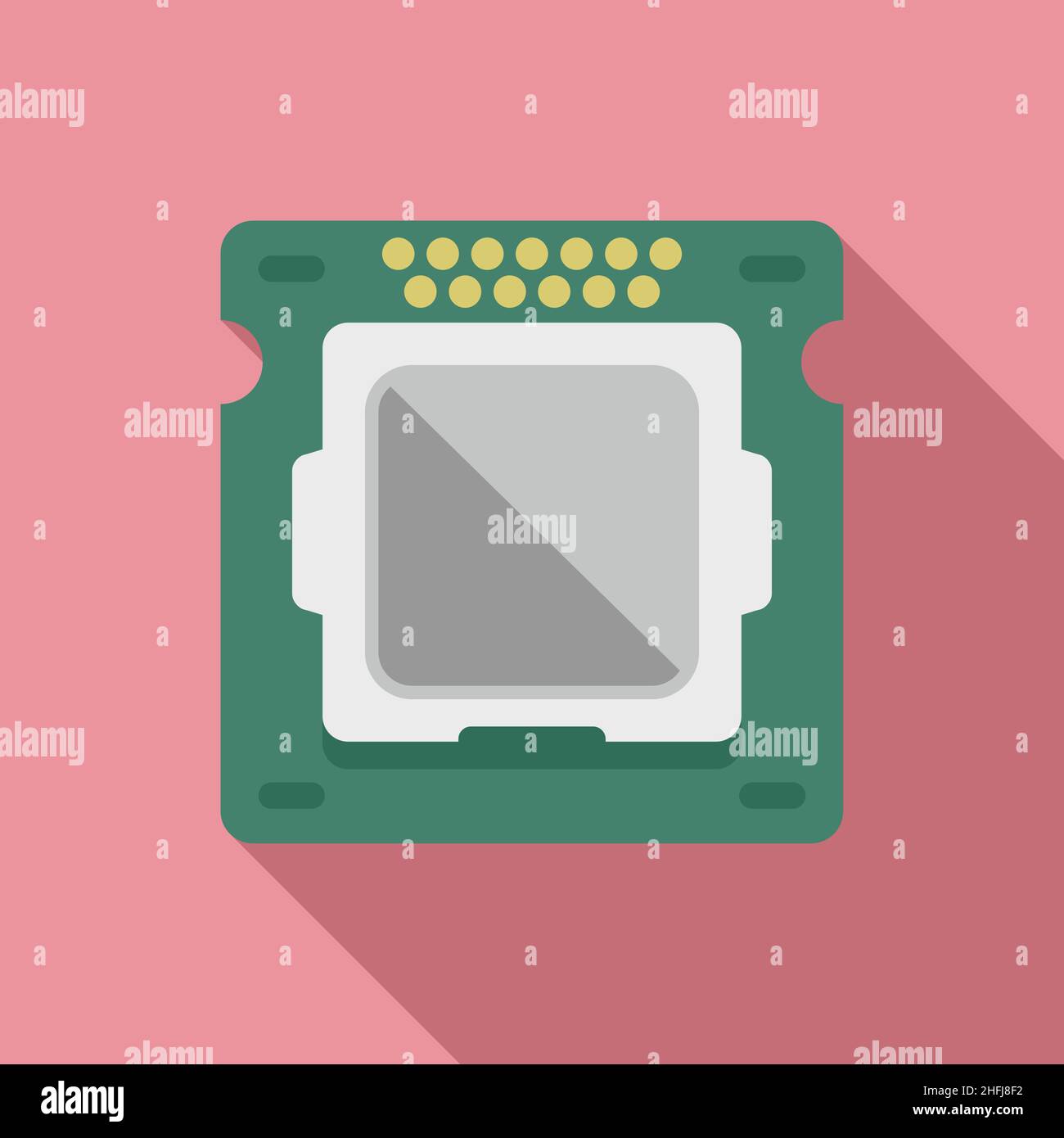 Processor circuit icon flat vector. Chip cpu. Digital computer Stock ...