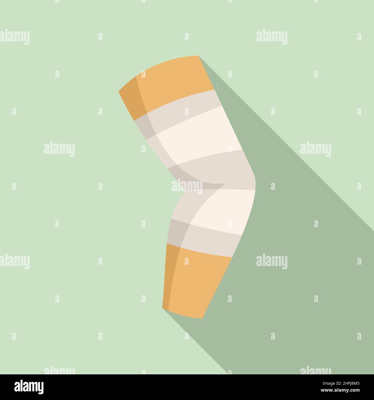 Knee medical bandage icon flat vector. Human plaster. Wrap finger Stock Vector