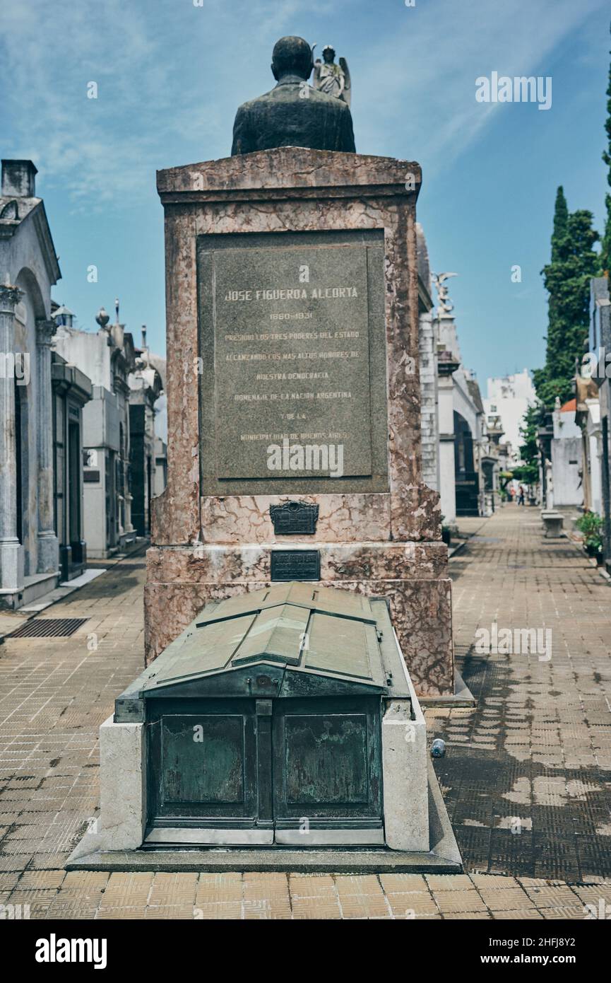 La Recoleta Cemetery located in Buenos Aires, Argentina. It contains