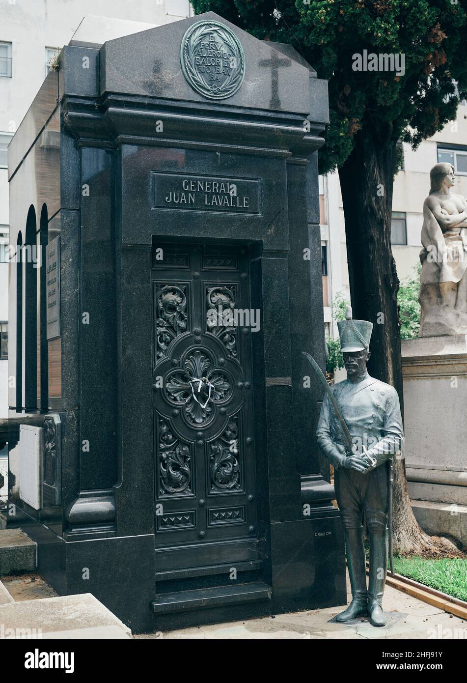La Recoleta Cemetery located in Buenos Aires, Argentina. It contains the graves of some of the most important Argentine historical figures. Jan 2022 Stock Photo