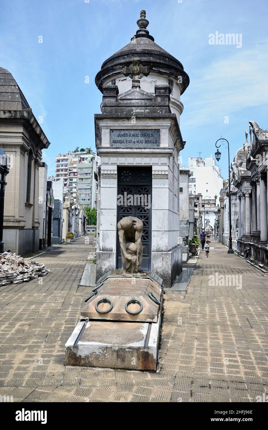 La Recoleta Cemetery located in Buenos Aires, Argentina. It contains