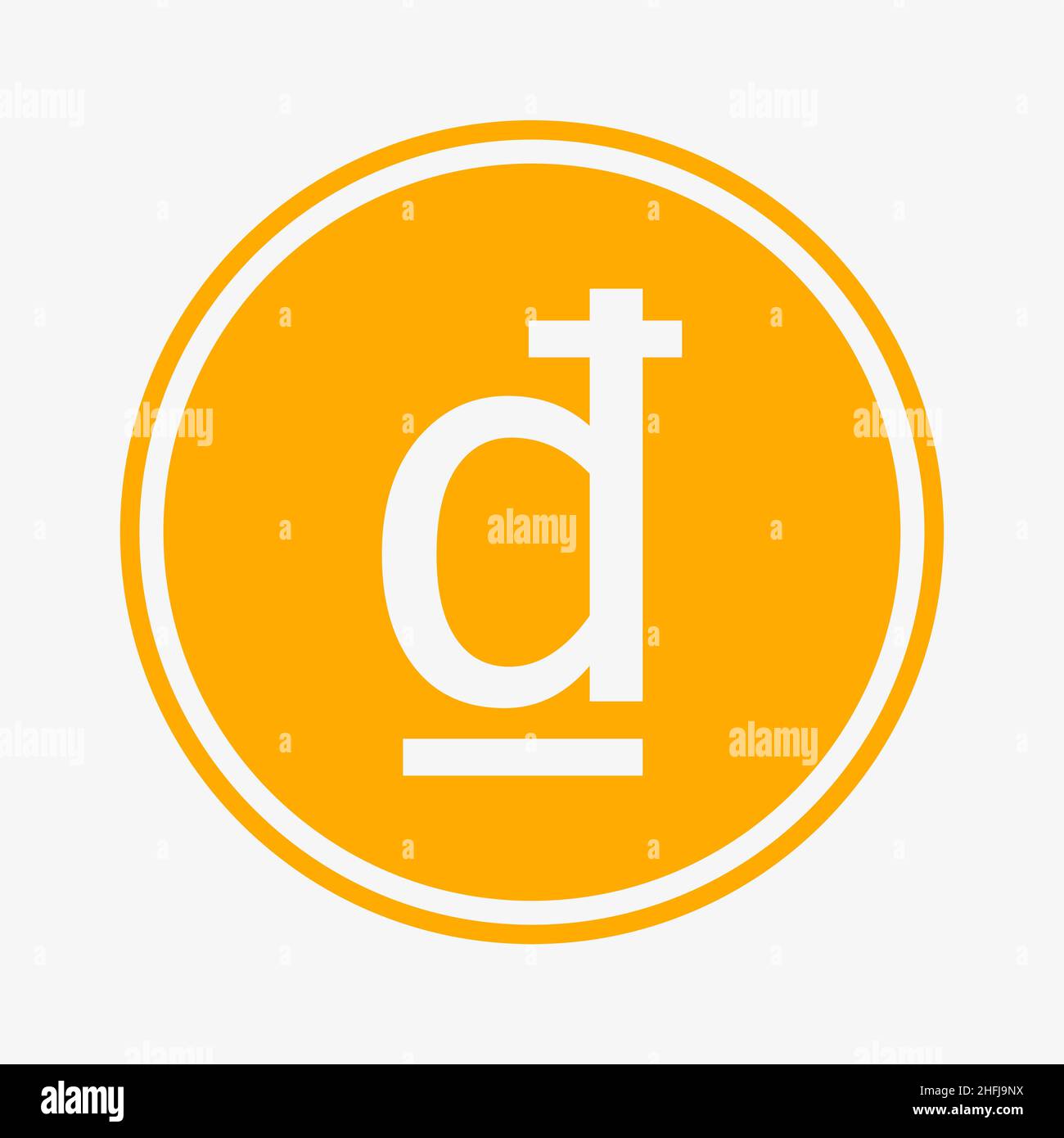 Dong icon. Vietnamese currency symbol. Coin symbol Stock Vector