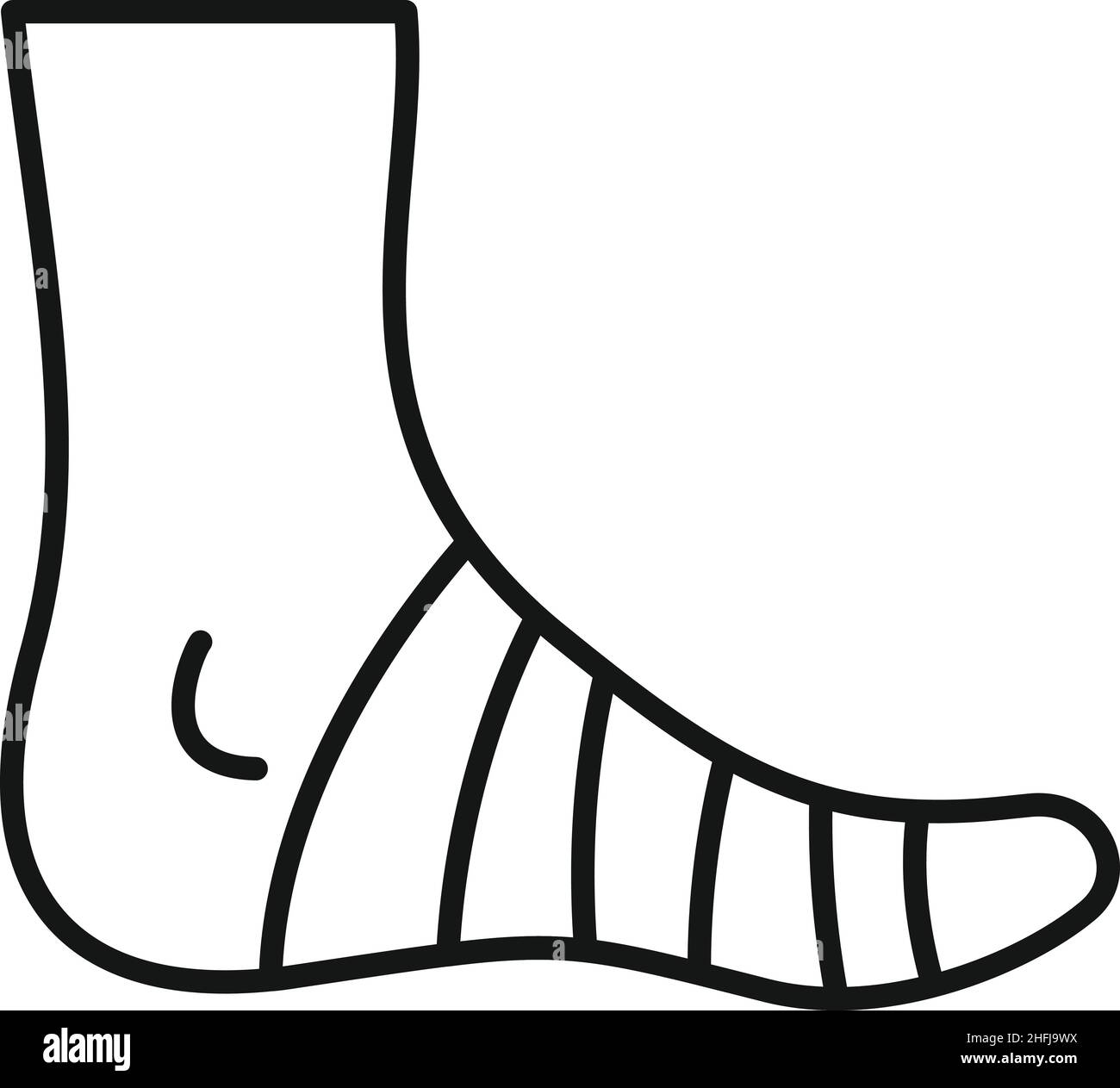 Bandage foot finger icon outline vector. Accident fracture. Elastic plaster Stock Vector