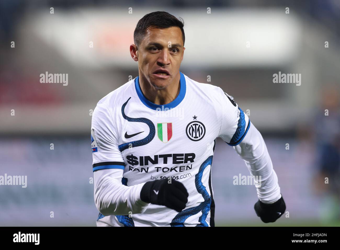 Bergamo, Italy, 16th January 2022. Alexis Sanchez of FC Internazionale during the Serie A match at Gewiss Stadium, Bergamo. Picture credit should read: Jonathan Moscrop / Sportimage Credit: Sportimage/Alamy Live News Stock Photo