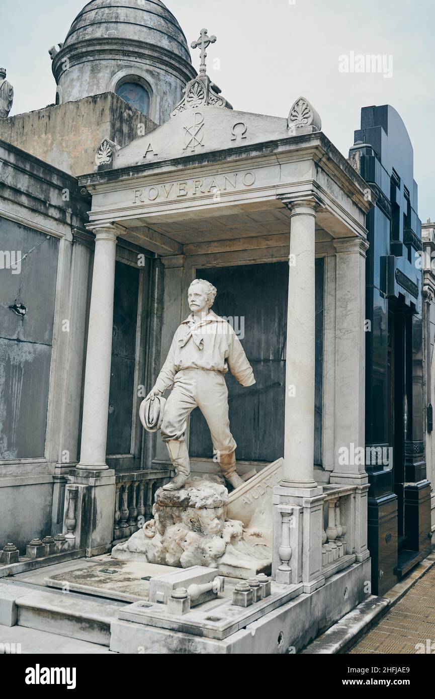 La Recoleta Cemetery located in Buenos Aires, Argentina. It contains