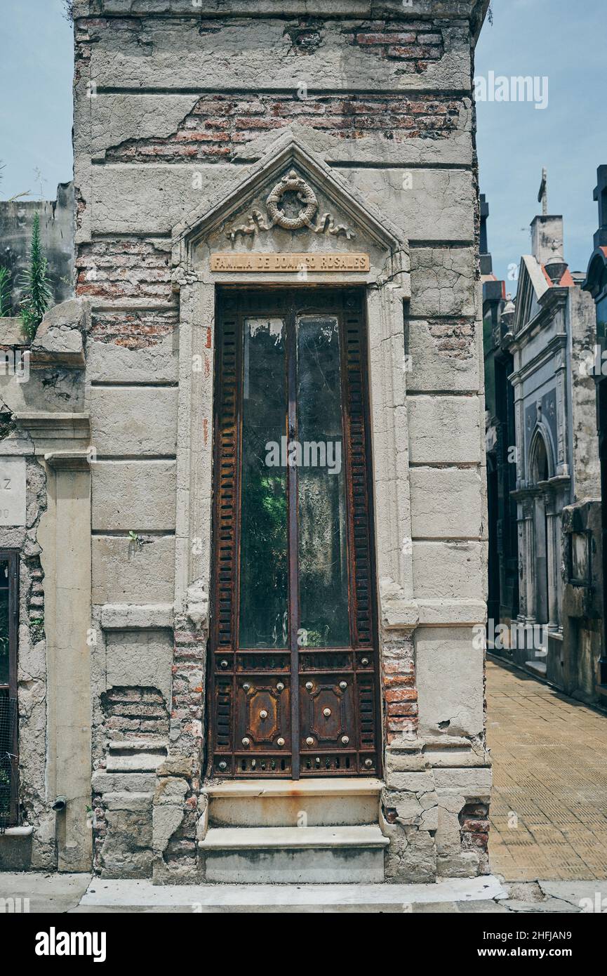 La Recoleta Cemetery located in Buenos Aires, Argentina. It contains