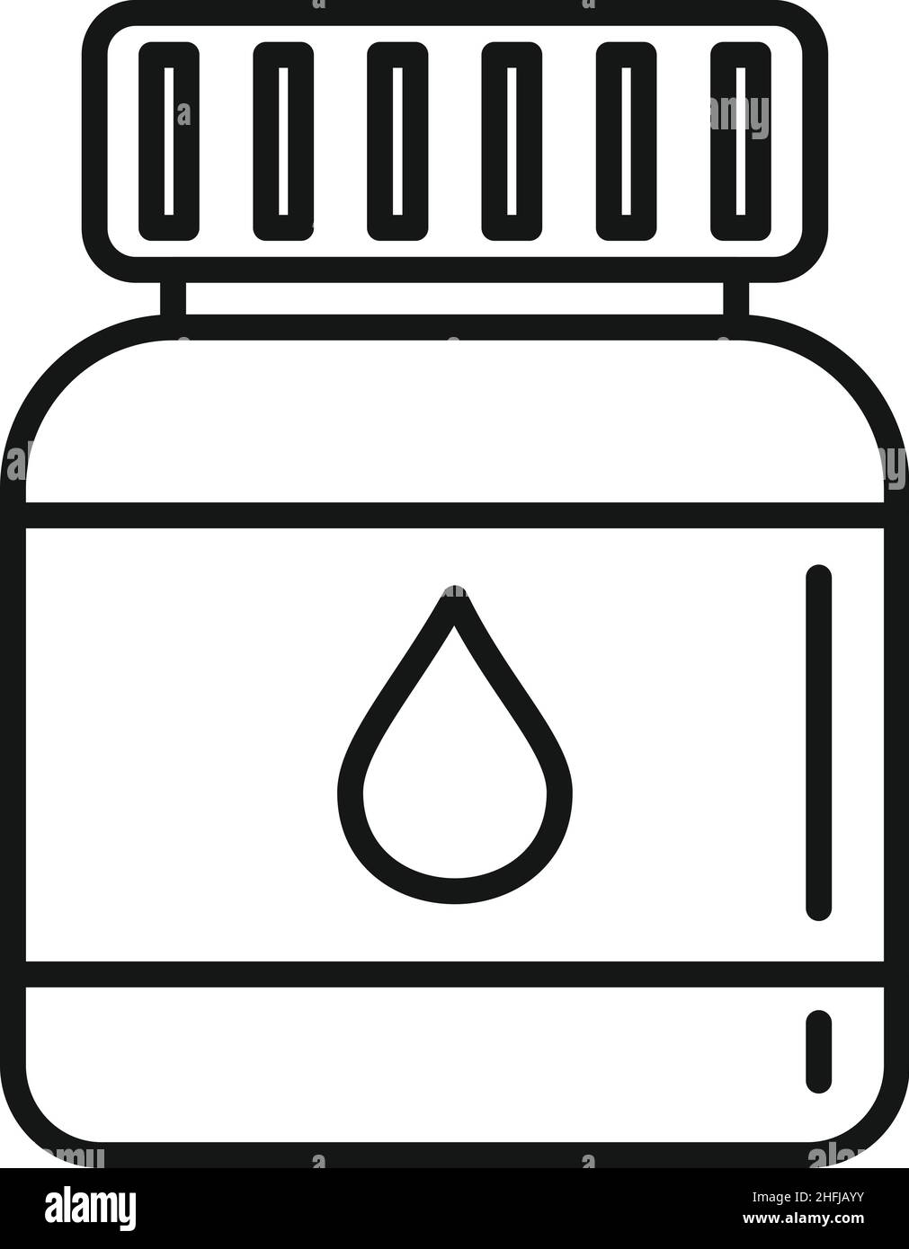 Ink pot icon outline vector. Sign drawing. Writing pencil Stock Vector