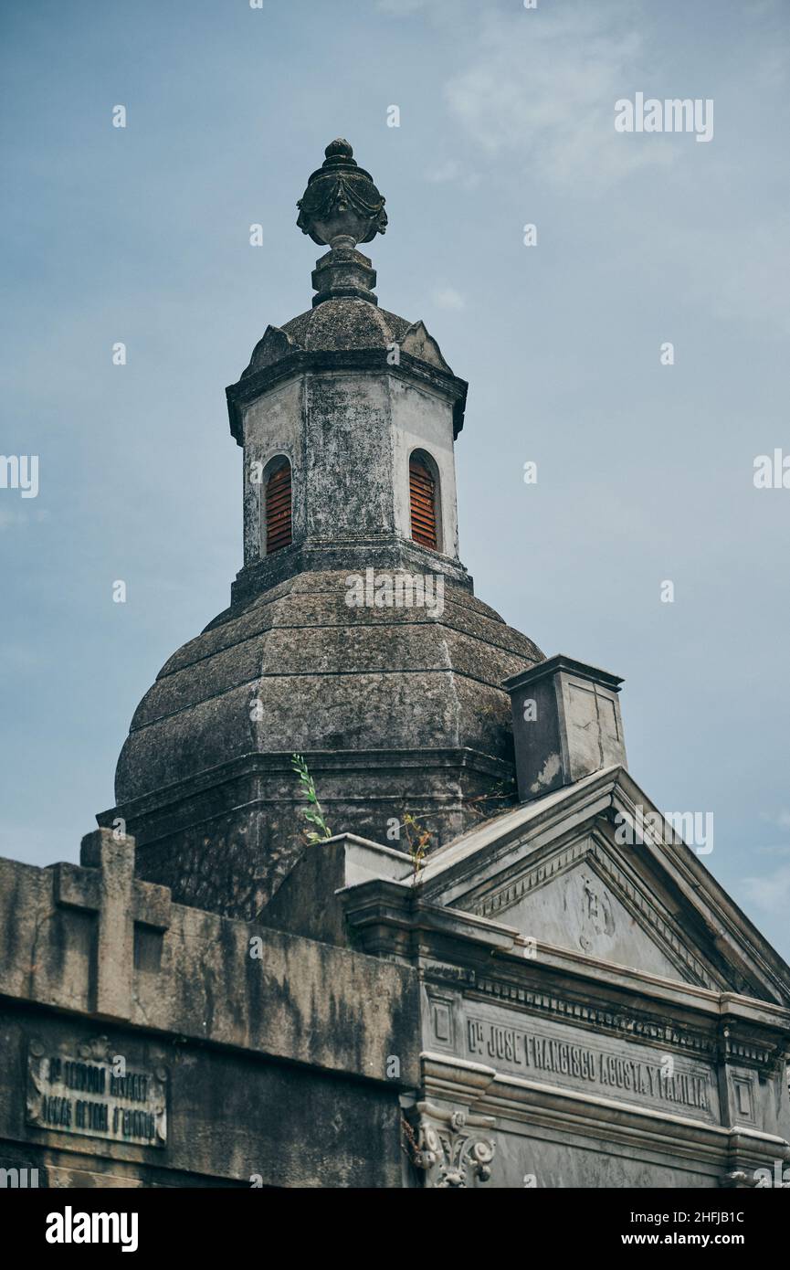 La Recoleta Cemetery located in Buenos Aires, Argentina. It contains